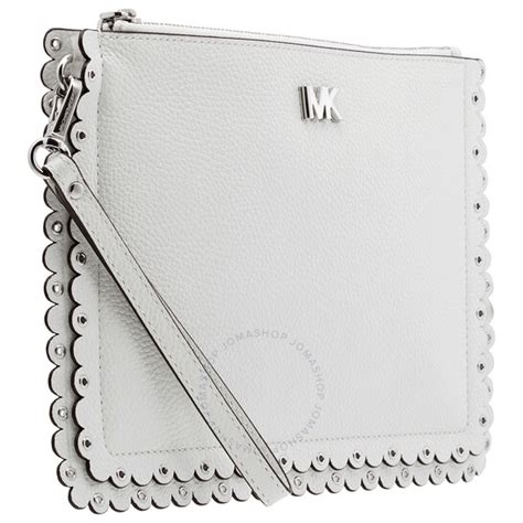 Michael Kors Medium Scallop Leather Zip Clutch 